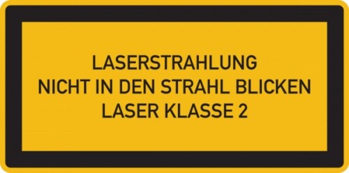 Laserstrahlung, Nicht in den Strahl blicken, Laser Klasse 2