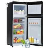 thumbnail of Retro-Kühlschrank 92L Gesamtvolumen 28L Gefrierfach Schwarz 105x41x45 cm 7 Temperaturstufen 45dB energieeffizient