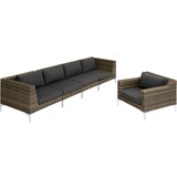 thumbnail of tectake Pieza modular para conjunto de ratán Villanova central  antracita-jaspeado - 404417