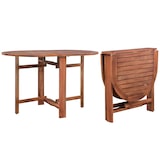 thumbnail of Mesa de jardín de madera de acacia maciza 120x70x74 cm