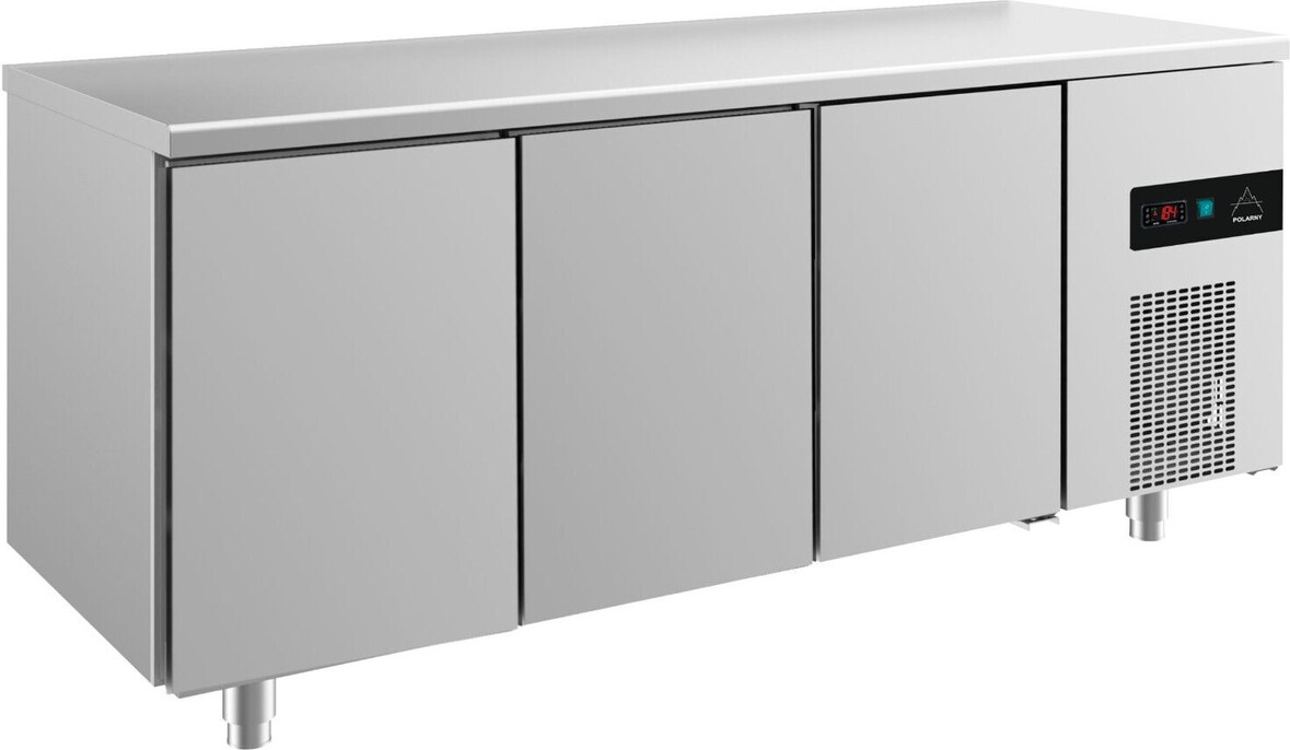 Gastro Edelstahl Kühltisch Umluftkühlung 3 Türen 1865x700x850mm -2/+8°C 474L