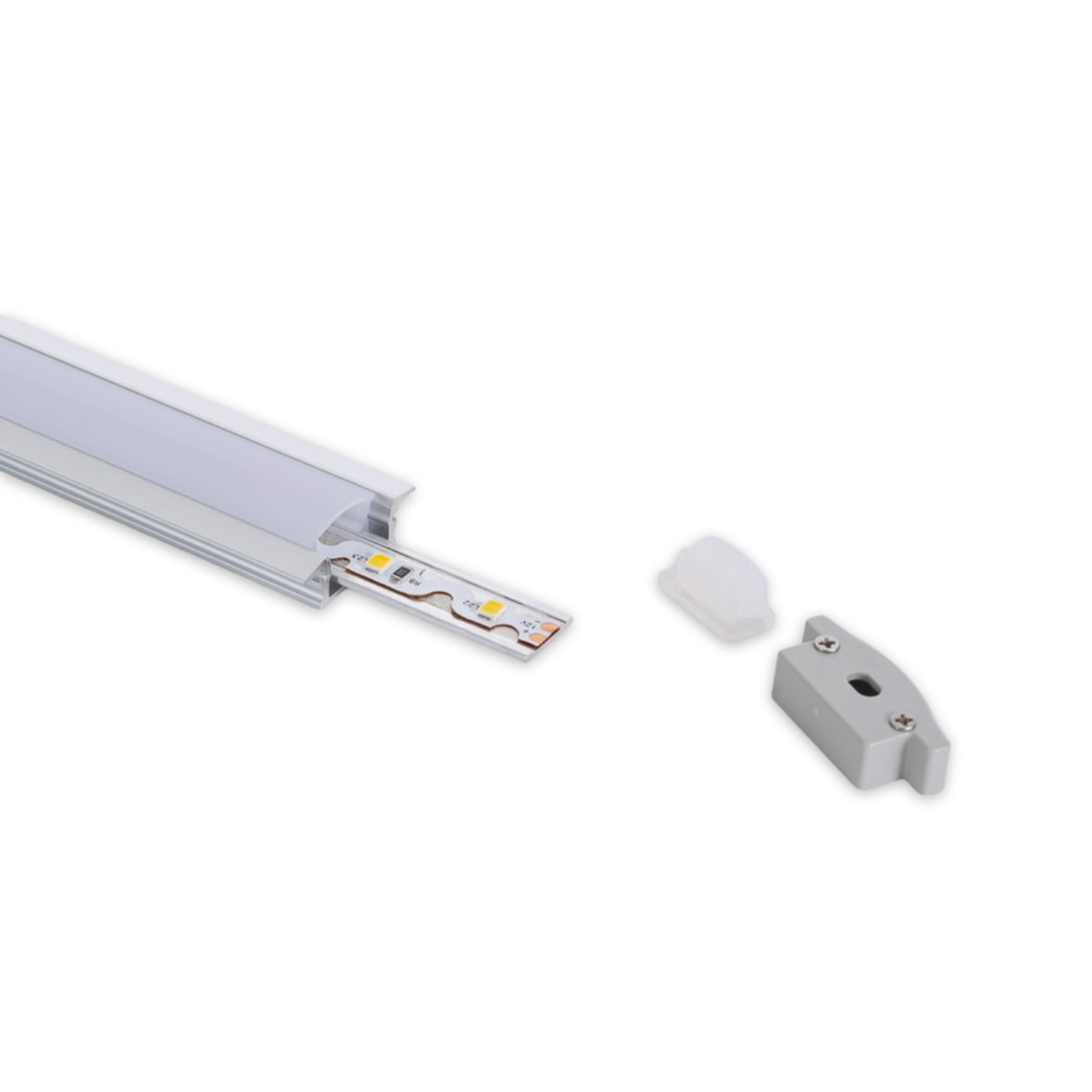 Ledkia Perfil Aluminio Estanco IP65 Empotrable 2m para Tira LED hasta 8 mm 2 m