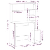thumbnail of vidaXL Schreibtisch mit Regal Grau Sonoma 100x45x140 cm Holzwerkstoff