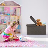 thumbnail of Relaxdays Sitzbank, mit Stauraum, faltbar, gepolstert, klappbarer Deckel, Flur, Schlafzimmer, Truhenbank, dunkelgrau