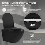 thumbnail of LuxeBath Wand-WC spülrandlos 54 cm lang Schwarz matt – Tiefspüler Keramik, Tornadospülung, Nano, WC-Sitz Softclose abnehmbar