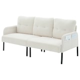 thumbnail of Merax 3-Sitzer Cordsofa mit Seitentaschen & Metallfüßen, hoher Rückenlehne, Beige