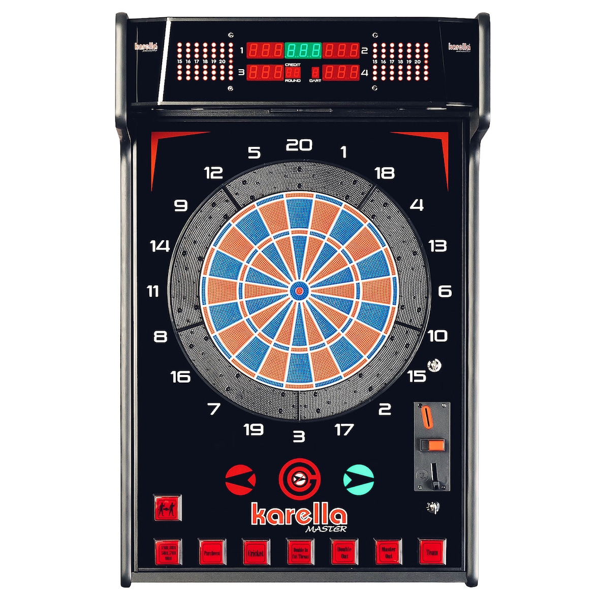 Karella Dartautomat "E-Master", Mit Münzung