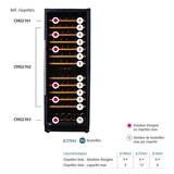 thumbnail of Cave à Vin avec 2 Zones   103 Bouteilles       R600a   Acier inoxydable1270Vitrée/battante 595x625x1625mm FURNOTEL