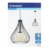 thumbnail of Pendelleuchte Käfig Glaskugel Mattschwarz mit 1 Lampe