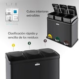 thumbnail of WellHome - Contenitore nera 45L con 3 scomparti + rotolo 20 sacchetti da 20L con chiusura automatica
