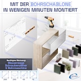 thumbnail of Wandregal Natur/Weiß Bücherregal Holz Hängeregal Schweberegal