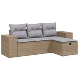 thumbnail of vidaXL 4-tlg. Garten-Sofagarnitur mit Kissen Beigemischung Poly Rattan