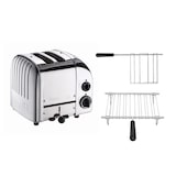 thumbnail of Dualit Toaster Paket 2, 2er Toaster mit Brötchenaufsatz und Sandwichzange poliertes Metall