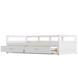 thumbnail of Ausziehbares Schlafsofa 90x200 aus Kiefernholz Funktionsbett mit Schubladen Lattenrosten Gästebett Stauraum platzsparend Sofa Bettgestell Weiß