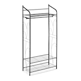 thumbnail of Relaxdays Kleiderständer Metall, Garderobenständer mit Schuh- & Hutablage, offener Kleiderschrank, 161x78x36 cm, schwarz