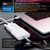 thumbnail of CSL Mini Displayport zu VGA Audio- & Video Kabel, miniDP Monitor Adapter / Thunderbolt 1 & 2 kompatibel - 3m