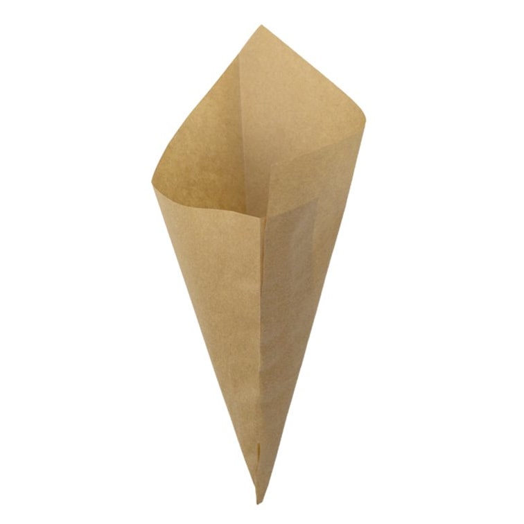 MONOUSO - Cono de Papel Antigrasa Kraft 22,5cm 80g (2.000 Uds)