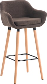 thumbnail of Décoshop26 - Lounge-Barhocker x1 skandinavisches Design brauner Stoffsitz Holzbeine Metallfußstütze 10_0004921