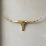 thumbnail of Deko Geweih Bull M WL1.392 Gold 100 cm Aluminium Design Hörner, Wanddekoration Stierkopf Horn Modern, Wandskulptur Geweih-Jagdtrophäe Metall,