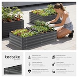 thumbnail of tectake Aiuola rialzata Salvia acciaio zincato 120x60x30 cm fioriera giardino orto ergonomica fondo aperto grigio 200L bordura piante