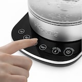 thumbnail of Chaleira elétrica de vidro, 1,5 L, ajustável de 70–100 °C, base giratória 360°