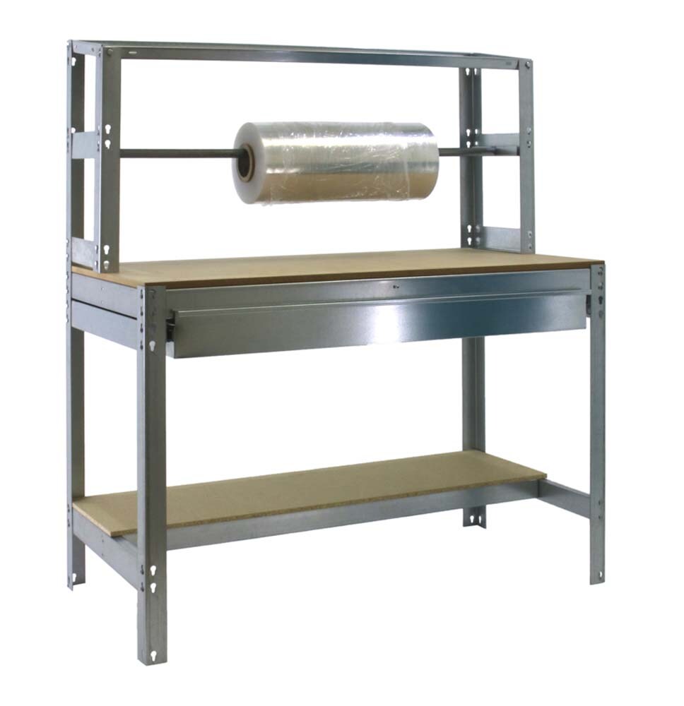 PROREGAL Packtisch BUFFALO mit Schubfach | HxBxT 84x90x76cm | Traglast 400kg | Verzinkt