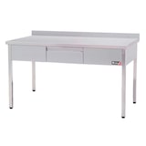 thumbnail of Romux® Edelstahltisch für Gastronomie zur Wandmontage mit 1 Schublade ohne Regal 1200x600x850 mm Zerlegbar | Arbeitstisch aus Edelstahl