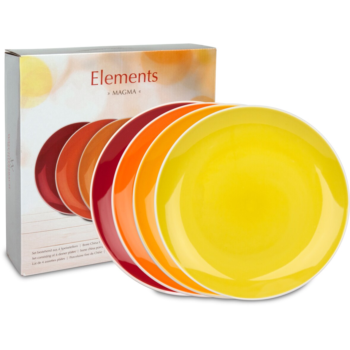 Waechtersbach Germany 4er Speiseteller Ø 27 cm im GK, Elements - Magma