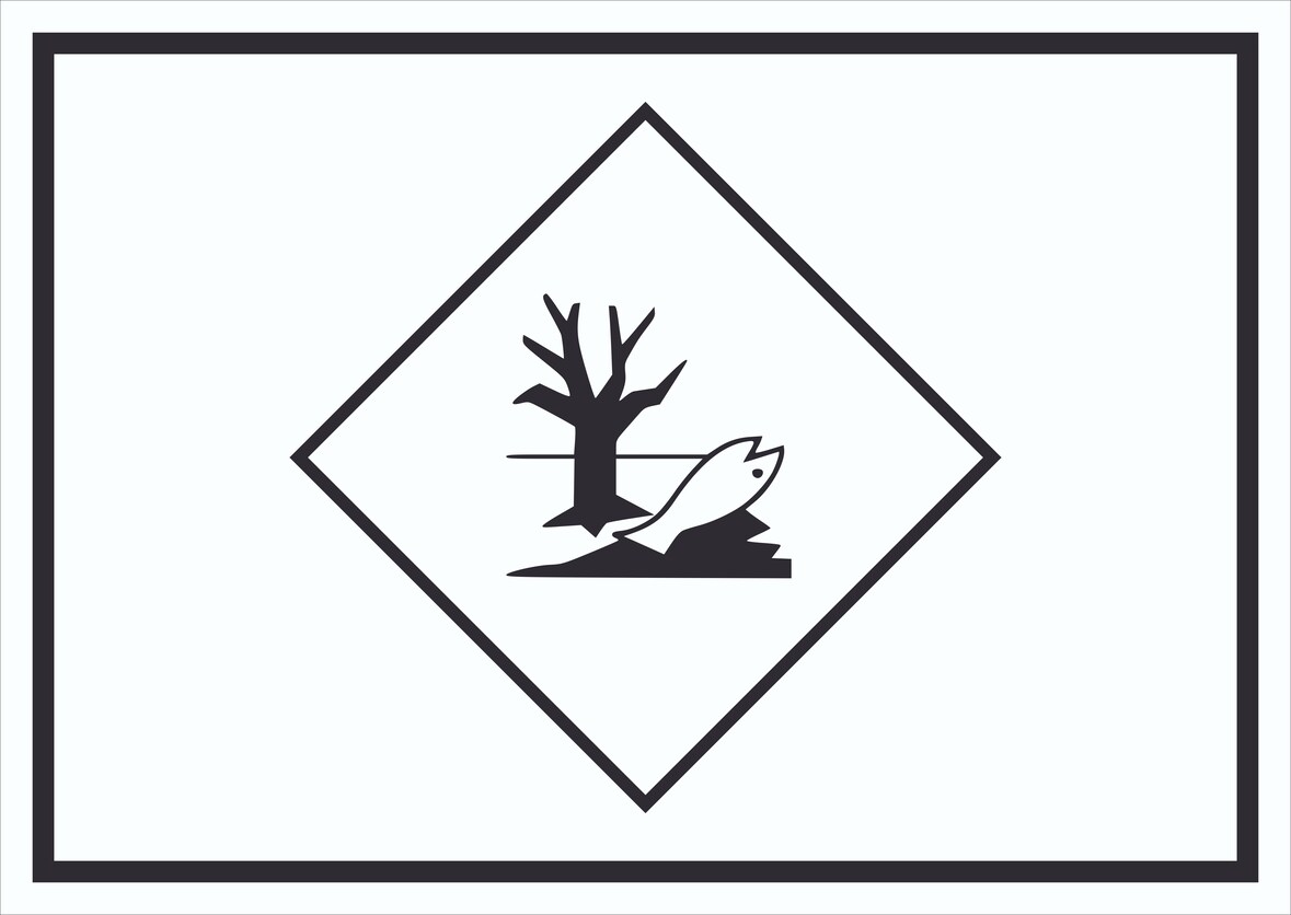 Schild Kenn­zeichen Umwelt­gefähr­dend Symbol Fisch Wasser Baum A3 (297x420mm)