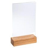 thumbnail of EXACOMPTA Porta-avvisi da tavolo con base in legno per formato A6, cod. 86258D in PMMA (acrilico) resistente ai raggi UV. Confezione da 10 pezzi.
