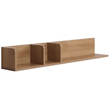 thumbnail of Wandplank HWC-M48, Hangplank Houten plank Zwevende plank, 3 vakken Massief mangohout 20x120x21cm ~ naturel
