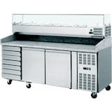 thumbnail of Skyrainbow Pizza Kühltisch, Granit rosa-grau, 2 Türen 7 ungek. Schubladen, 203 x 80