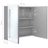 thumbnail of Helloshop26 - Badezimmerschrank mit LED-Spiegel 62 x 14 x 60 cm graues MDF 02_0006606