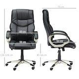 thumbnail of Bürostuhl ergonomisch höhenverstellbar 124x68x73 cm Schwarz mit Wippfunktion 360 Grad drehbar gepolstert Kunstleder Metallgestell