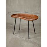 thumbnail of Couchtisch WL5.669 71x51x40 cm Sheesham massiv Sofatisch Nierenform  mit Metallbeinen, Wohnzimmertisch Massivholz, Kleiner Nierentisch Echtholz,