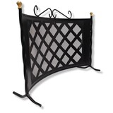 thumbnail of Parascintille grata curvo in ferro battuto decorato per camino