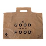 thumbnail of Mehrweg Kunststoff Tragetasche braun PE, 51my 47+20x27cm mit Henkel