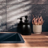 thumbnail of Relaxdays Seifenspender, 390 ml, Edelstahl, nachfüllbar, Seife, Duschgel, Badezimmer, Küche, Handseifenspender, schwarz