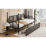 thumbnail of Eisenbettsofa 90x200 cm im Vintage-Stil mit Ablagefächern – stylisches Schlafsofa für jedes Zimmer Schwarz