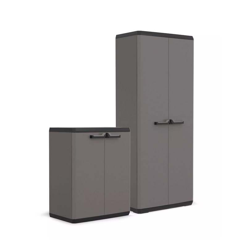 Set  2 armadi (1 alto tuttopiani, 1 basso) grigio