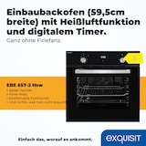 thumbnail of Exquisit EBE 657-2H sw Einbaubackofen | 59 L Backofenvolumen | Heißluft | Schwarz