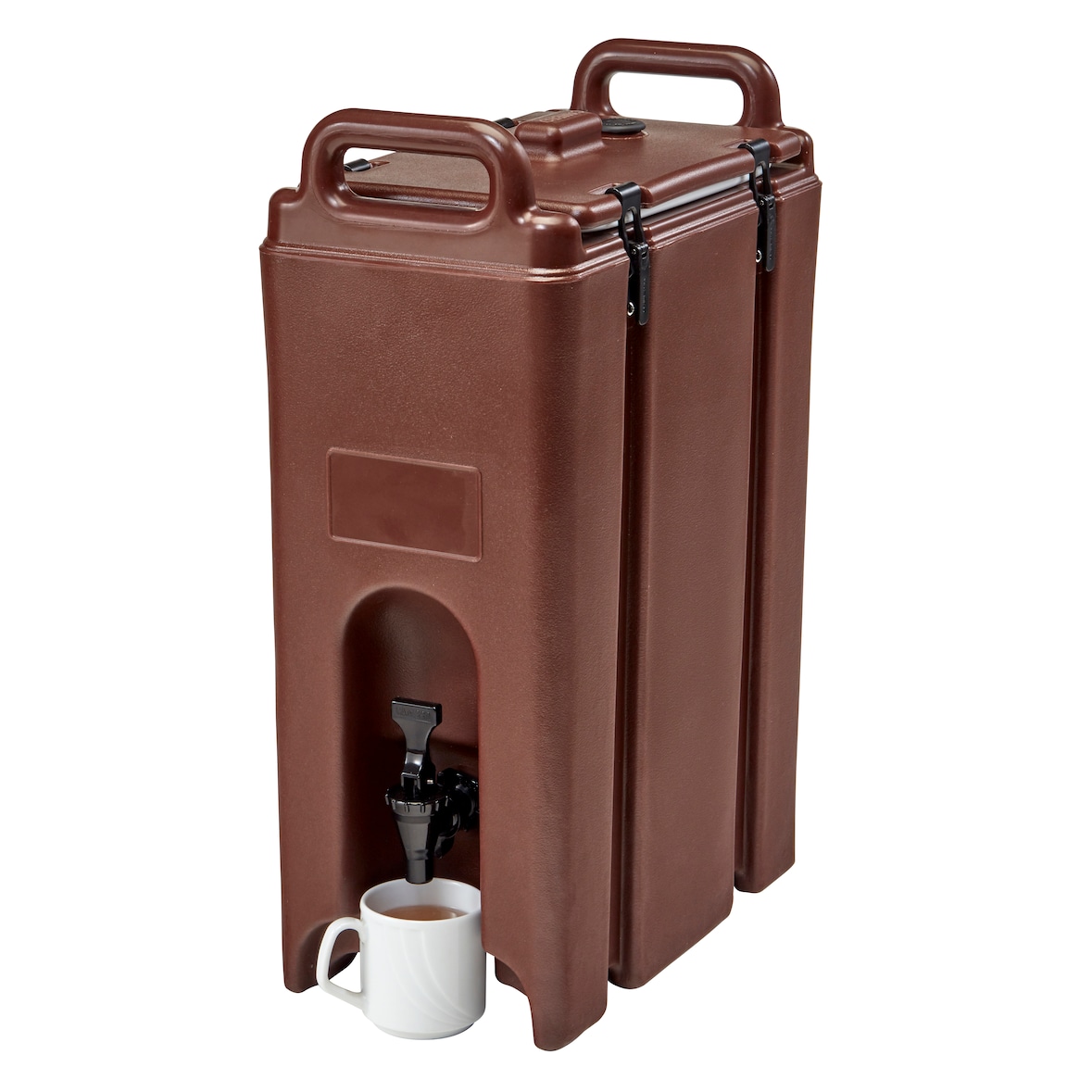 CAMBRO 500LCD-131 Contenedor Camtainer isotérmico para líquidos, Polietileno, 18 L, 42 x 23 x 62 cm, Castaño oscuro, válvula pop-up 