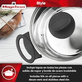 thumbnail of Magefesa Style - Batería de Cocina, Acero Inoxidable, 4 Piezas, Incluye Cacerola + Cazo + Sartén, Todo tipo de Cocinas, Induccion, Ecológica