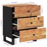 thumbnail of Mesita de noche madera acacia madera contrachapada 50x33x62 cm