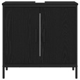 thumbnail of vidaXL Badkamer wastafelkast Zwart Eiken 60 x 30 x 60 cm Bewerkt hout