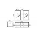 thumbnail of Badmöbel Set in holz-dunkel Bad-Set Waschtisch Waschbecken mit Unterschrank Hängeschrank SMC Becken Doppelwaschtisch zwei Personen Waschtisch Jet-Line