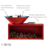 thumbnail of braciere tradizionale in acciaio 103 rosso con doppia vasca