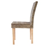 thumbnail of Lote de 6 sillas de comedor Littau, silla de mimbre Silla de cocina, ratán Kubu