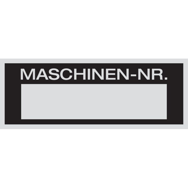 Maschinenkennzeichnung, Maschinen-Nr. - Bund = 25 Stk - 80x30x0.5 mm Alu blank