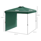 thumbnail of Tenda Dobrável 2,5x2,5 m Tenda de Jardim com 1 Parede Lateral Altura Ajustável para Campismo Festas Verde